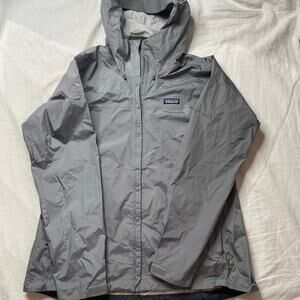 Patagonia Gray Torrentshell Rain Jacket Full Zip XL Women's Hooded Lightweight